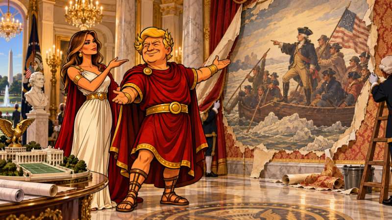 Grafik: Melania Magnifica restauriert das Trumpius-Imperium