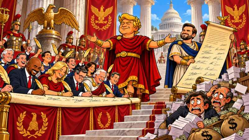 Grafik: Trumpius Caesar und die Anti-Betrugs-Legionen