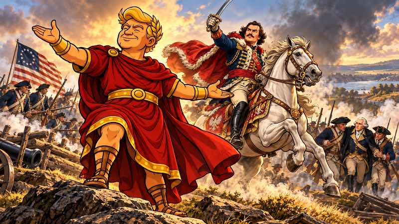 Grafik: Trumpius Caesar und Pulaskius’ Freiheitsritt