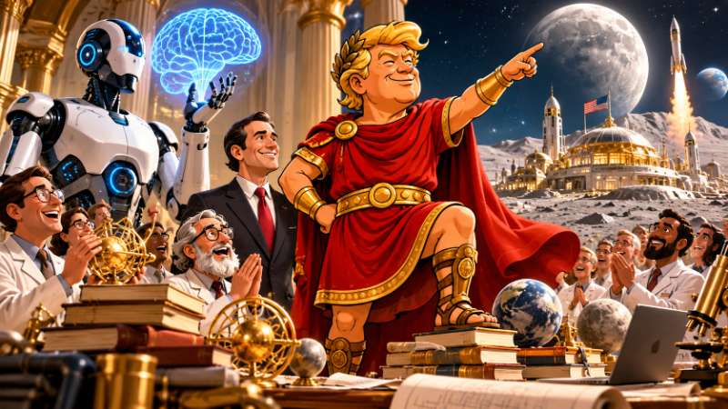 Grafik: Trumpius Caesar und die goldene Wissenschaft