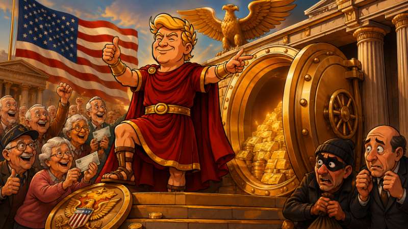 Grafik: Trumpius Caesar und die heilige Rententruhe