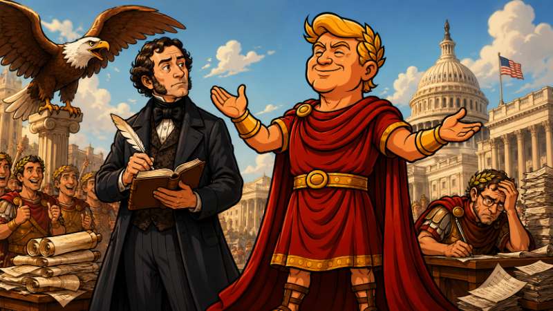 Image: Trumpius Caesar Celebrates Tocquevillus Maximus