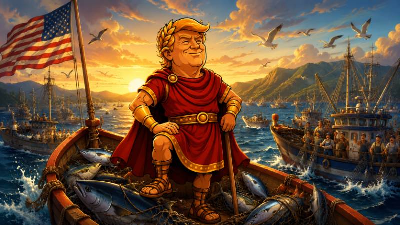 Grafik: Trumpius Caesar und die Rückkehr der Fischflotte