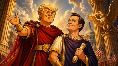 Trumpius Caesar Maximus ernennt den Orakelmeister Pultius zum Obersten Hüter der Geheimrollen