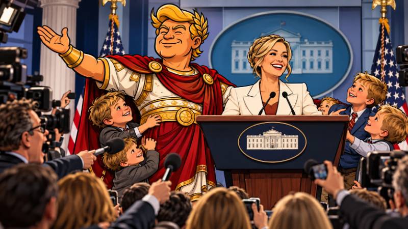 Grafik: Cattia Zacharia spricht für Trumpius Caesar