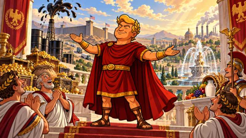 Grafik: Trumpius Caesar und seine acht Weltwunder