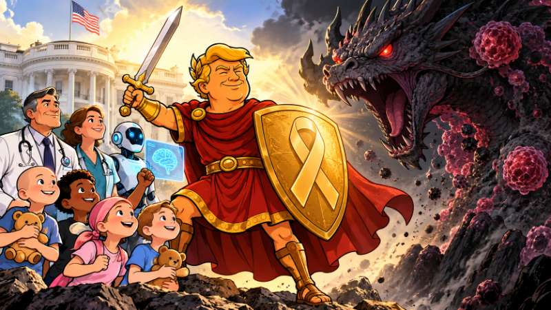 Grafik: Trumpius Caesar im Kampf gegen den Krebsdrachen