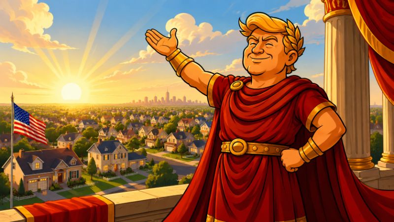 Grafik: Trumpius Caesar rettet Americums Eigenheime