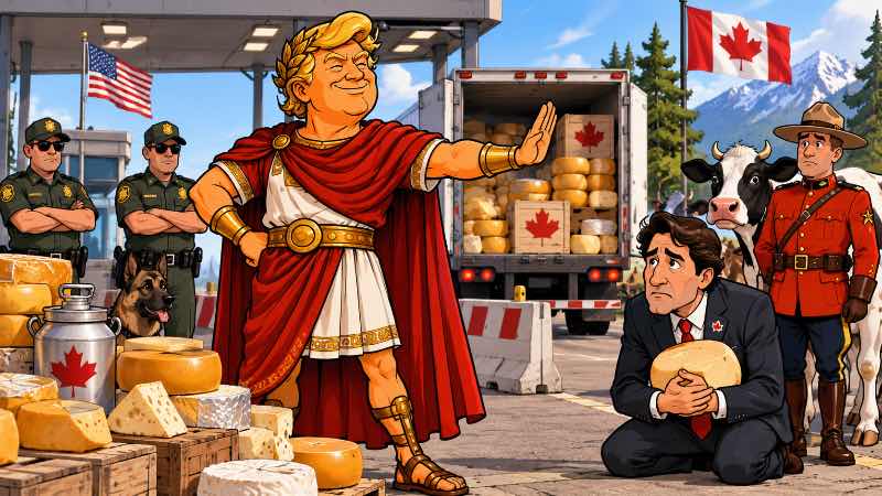 Grafik: Trumpius Caesar und der große Krieg gegen Käse