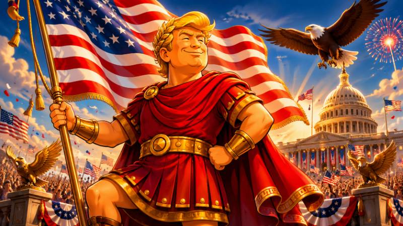 Grafik: Die große Fahnenwoche des Trumpius-Imperiums