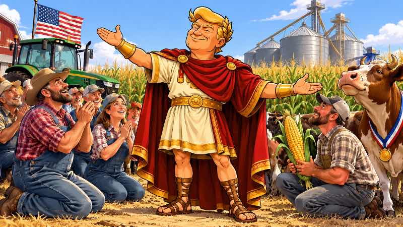 Grafik: Trumpius Caesar triumphiert im Reich des Maises