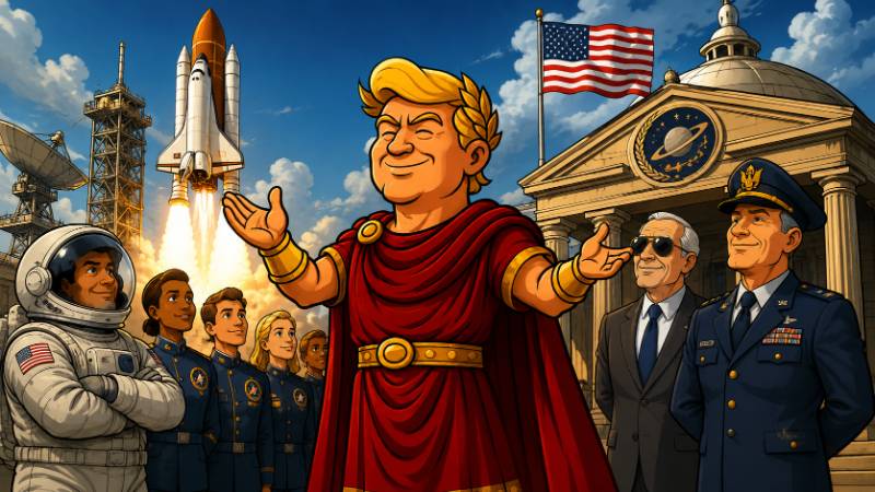 Grafik: Trumpius Caesar eröffnet die Academia Stellaris