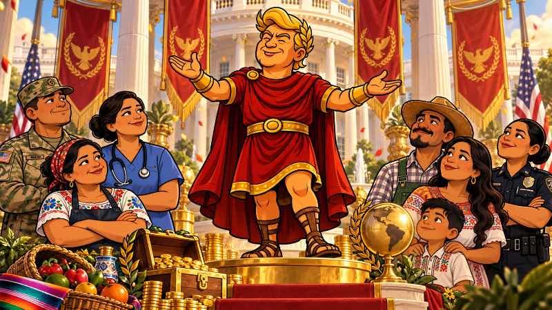 Grafik: Trumpius Caesar feiert das hispanische Amerika