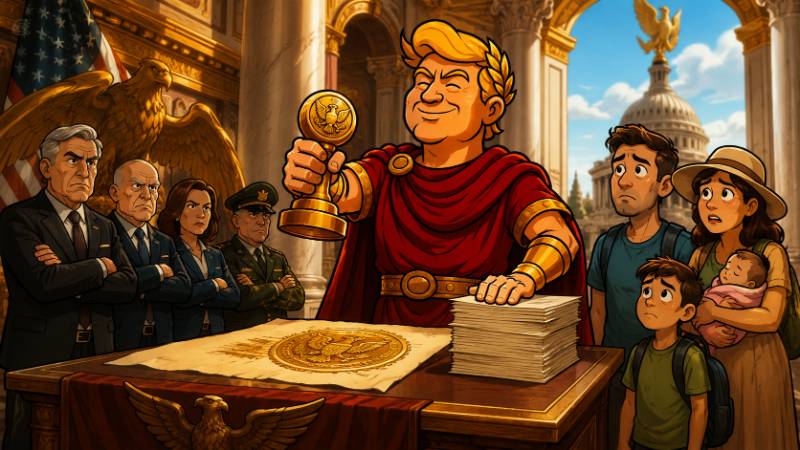 Grafik: Trumpius Caesar schützt das Goldene Bürger-SiegelTrumpius Caesar schützt das Goldene Bürger-Siegel