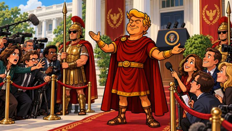 Picture: Trumpius Caesar Sorts the Imperial Press Corps