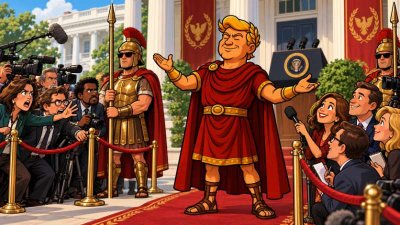 Trumpius Caesar and the Imperial Press Pass