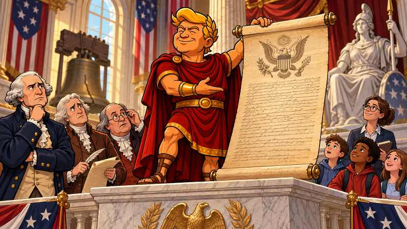 Grafik: Trumpius Caesar und die Verfassung des Imperiums