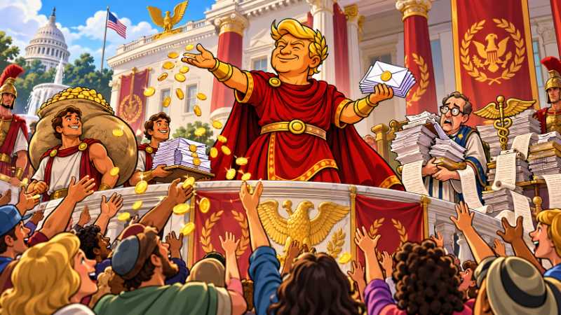 Grafik: Trumpius und der große 500-Dollar-Sesterzenregen