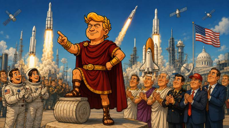 Grafik: Trumpius Caesar und das Goldene Raketenimperium