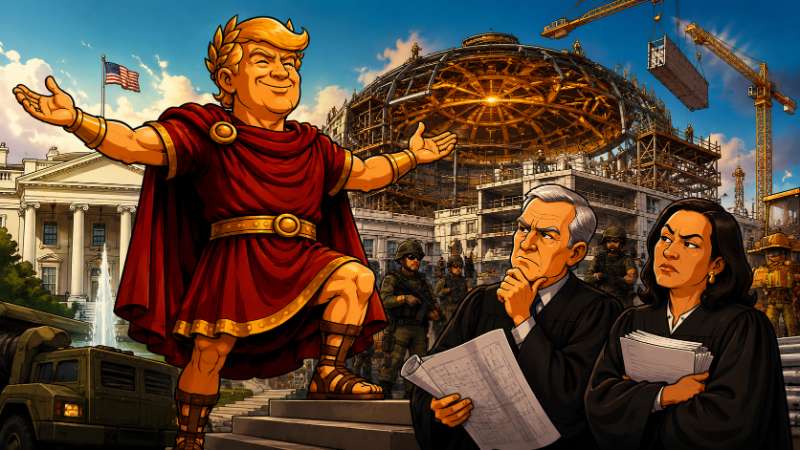 Grafik: Trumpius Caesar und der Krieg um den Ballsaal