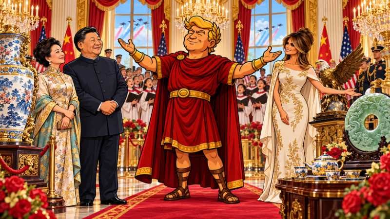 Grafik: Trumpius Caesar und der historischste Staatsbesuch