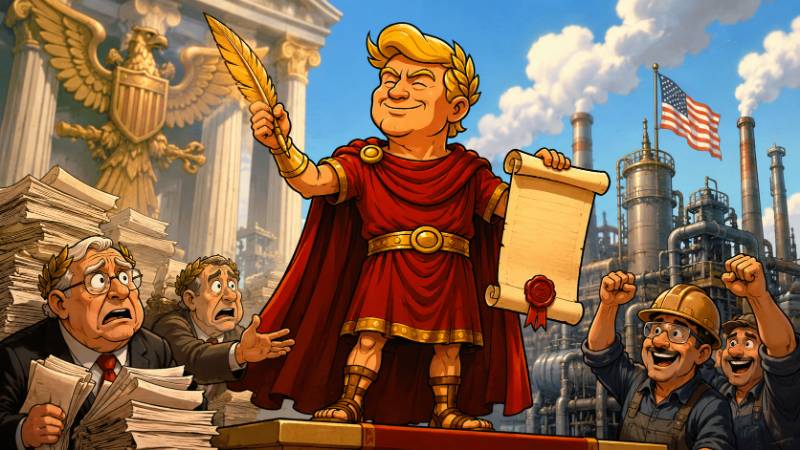 Grafik: Trumpius Caesar gegen das Reich der Paragraphen