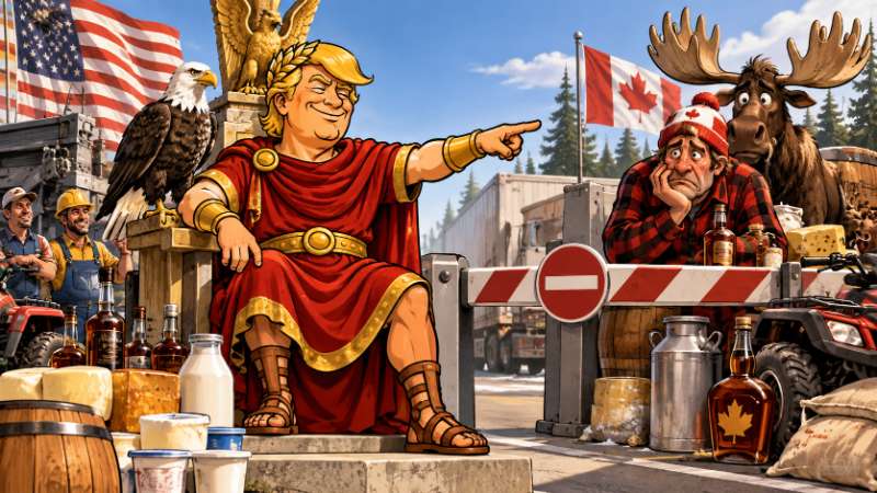 Grafik: Trumpius Caesar eröffnet den Ahorn-Zollkrieg