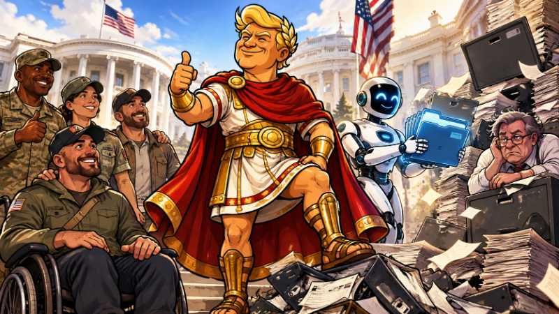 Grafik: Trumpius Caesar gegen das Veteranen-Aktenimperium